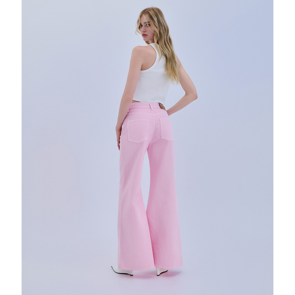 COMBOS KNITWEAR Denim Trouser Flare Γυναικείο Τζιν Παντελόνι - 2