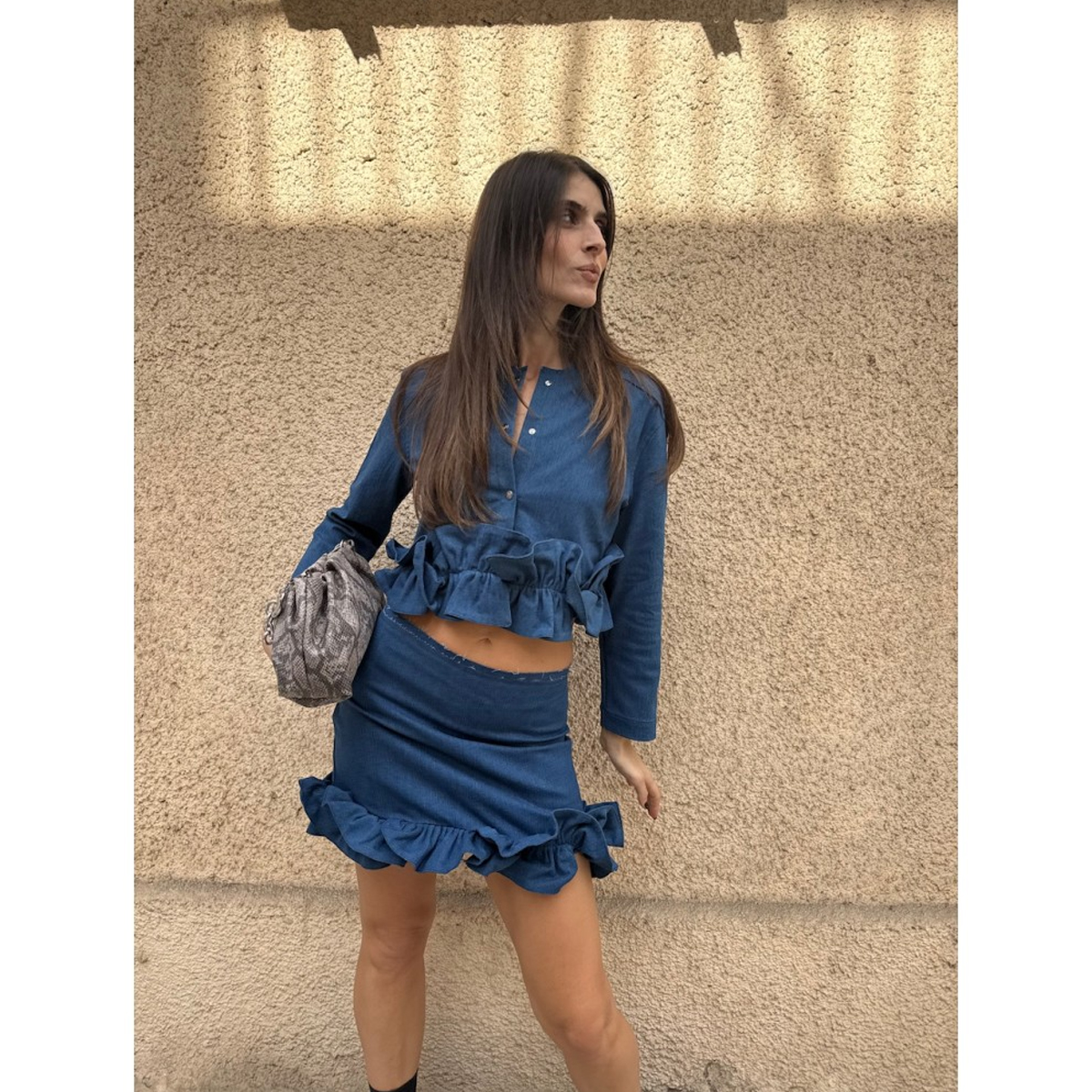 MILKWHITE Jean Skirt Γυναικεία Τζιν Φούστα Μίνι - 2