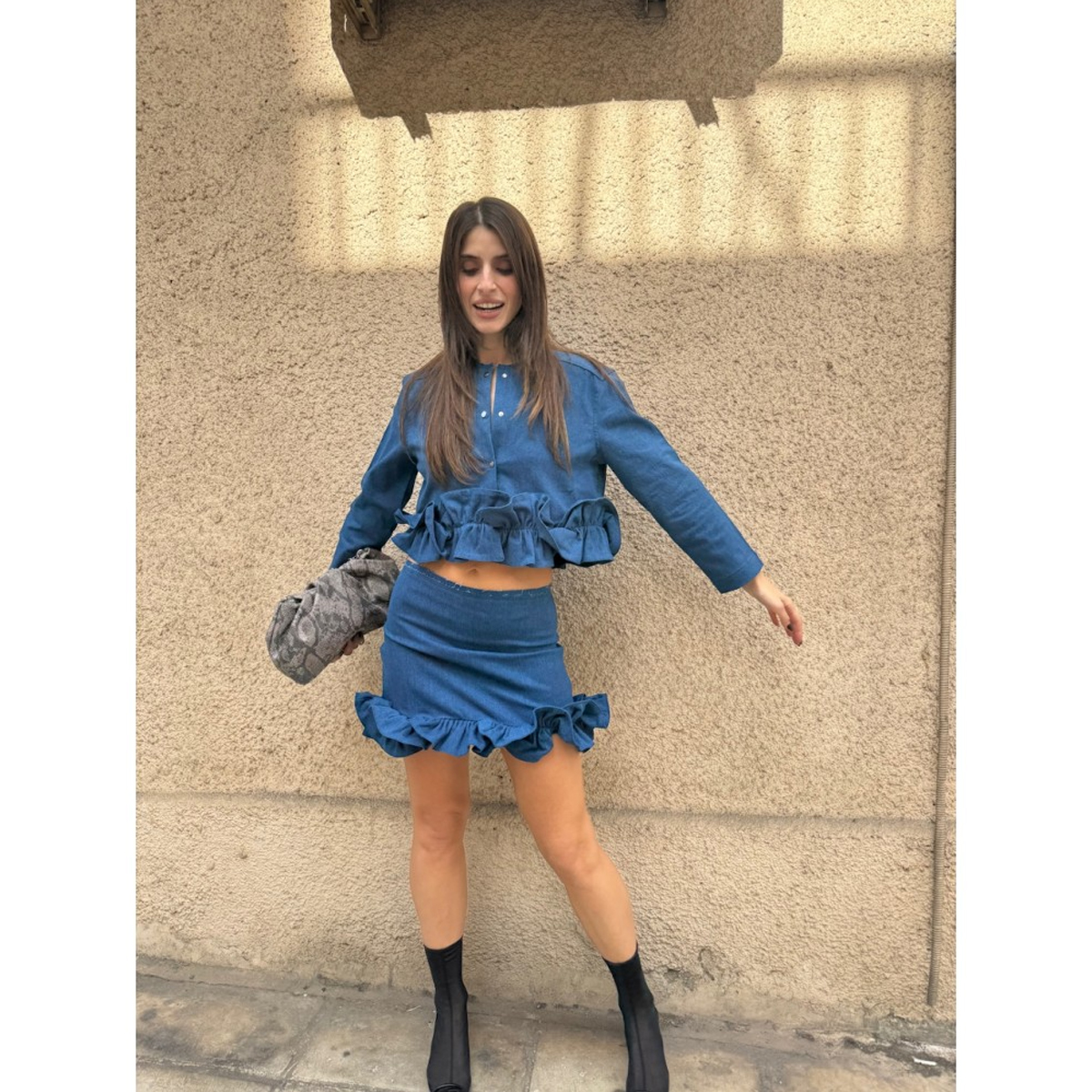 MILKWHITE Jean Skirt Γυναικεία Τζιν Φούστα Μίνι - 3