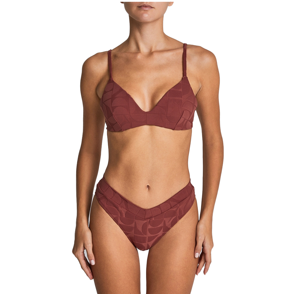 STEFANIA FRANGISTA Cooper Brandy Jacquard  Μαγιό Σετ Μπικίνι - Μπορντώ