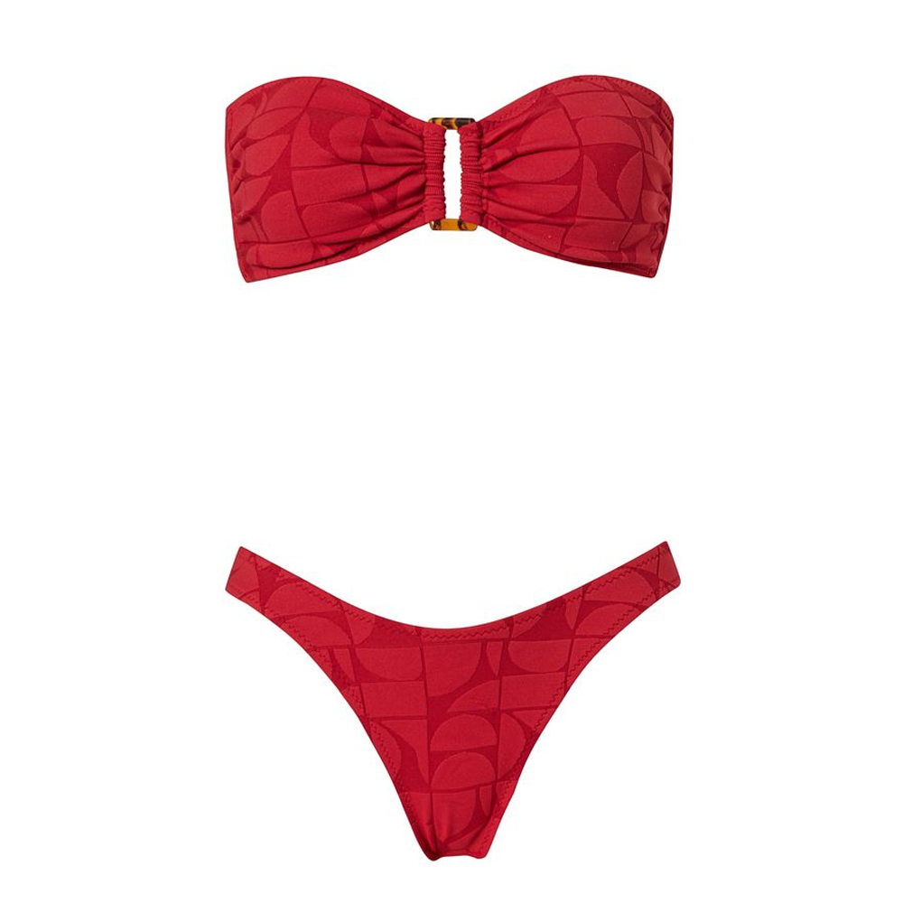 STEFANIA FRANGISTA Melita Lipstick Jacquard Μαγιό Σετ Μπικίνι - 3