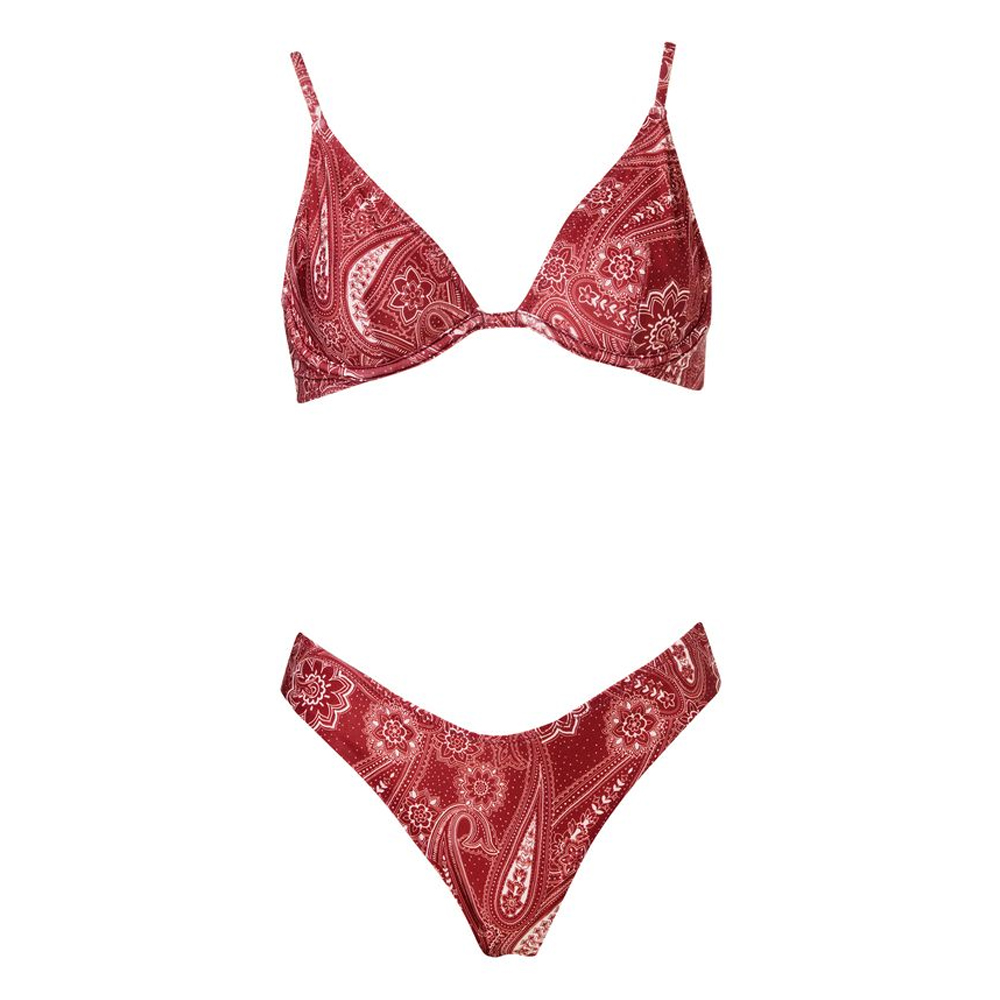STEFANIA FRANGISTA Calisa Paisley Red Μαγιό Σετ Μπικίνι - Κόκκινο