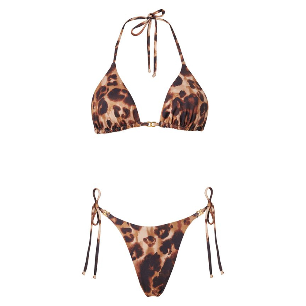STEFANIA FRANGISTA Bruna Leopard Μαγιό Σετ Μπικίνι - Καφέ