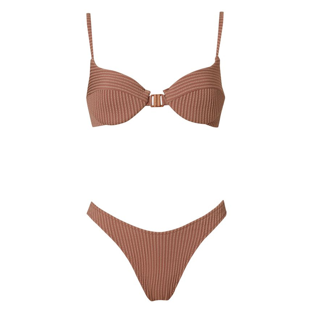 STEFANIA FRANGISTA Dakota Mocha Curly Μαγιό Σετ Μπικίνι - Καφέ