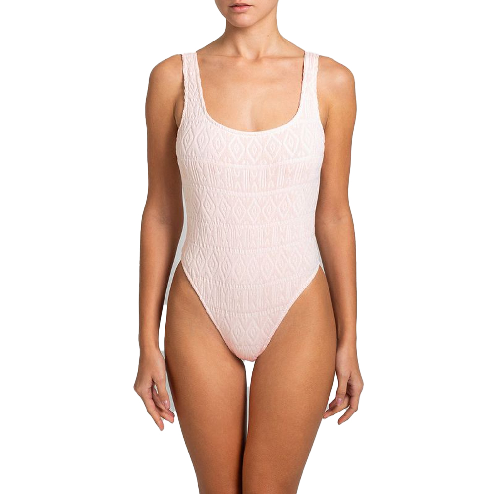 STEFANIA FRANGISTA Josie Seashell Pink Ολόσωμο Μαγιό - Λευκό