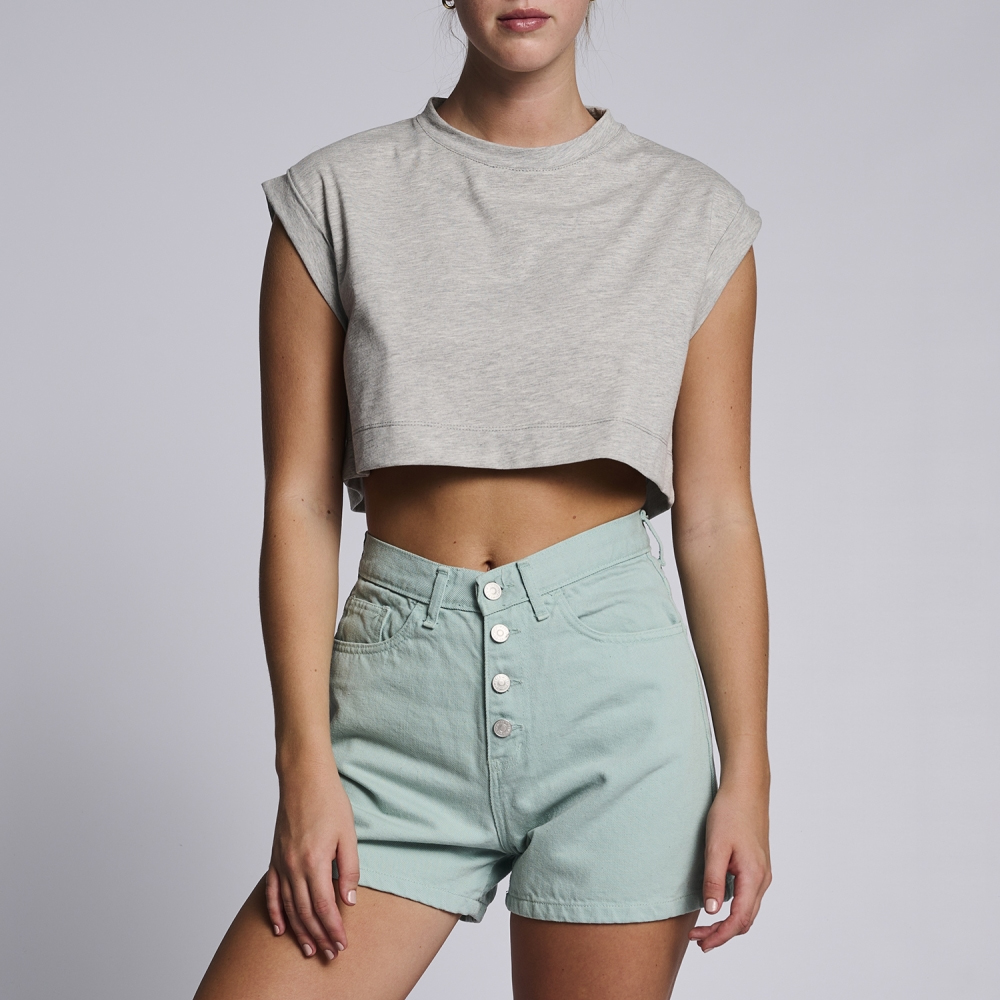 STEFANIA FRANGISTA Jagger Dusty Acqua Shorts Γυναικείο Denim Σορτς - 2