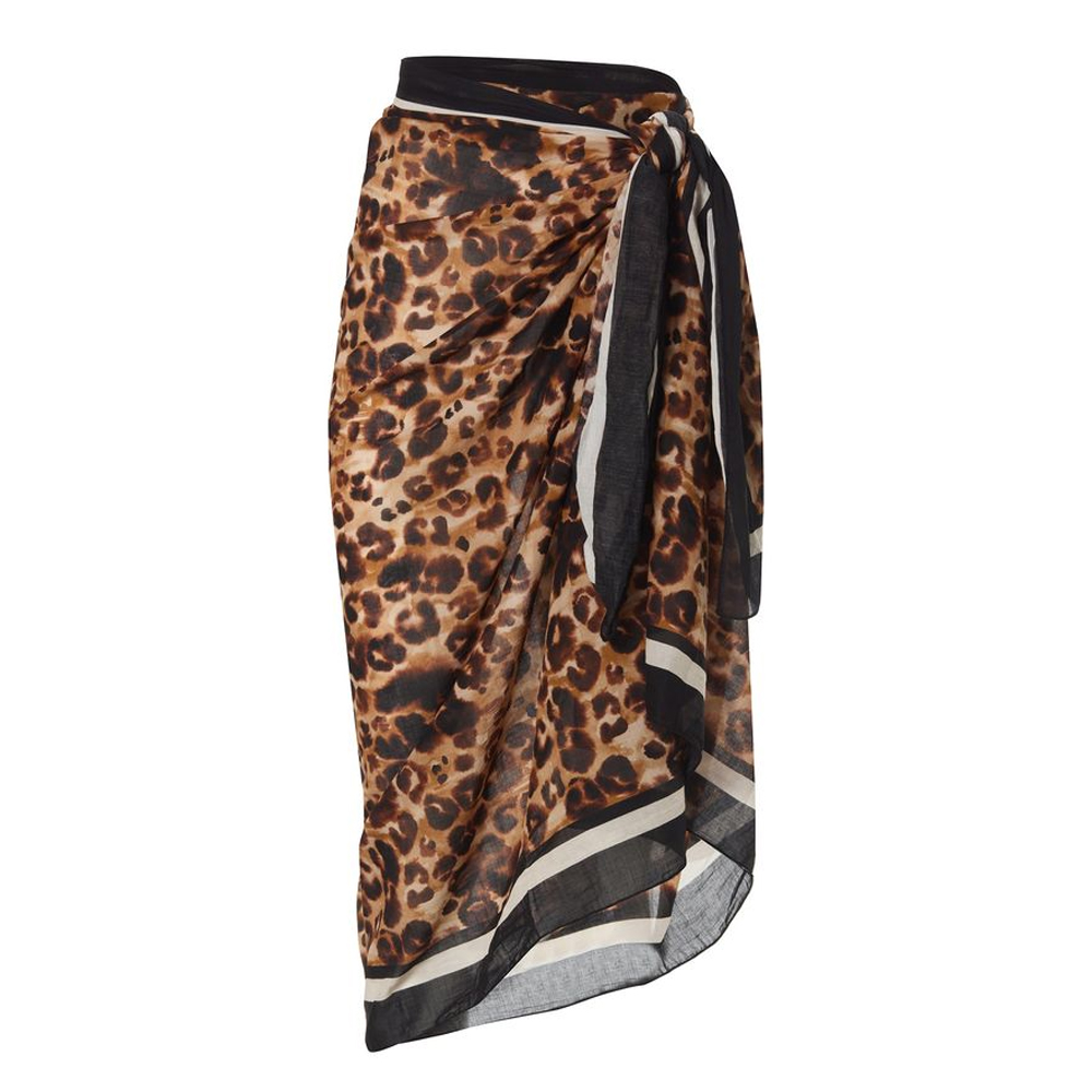 STEFANIA FRANGISTA Kloe Leopard Γυναικείο Παρεό - Καφέ