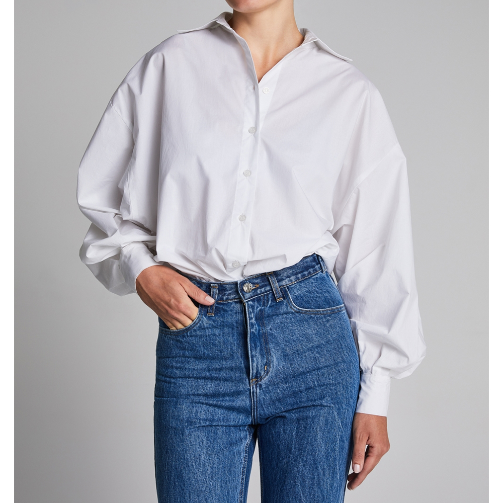 STEFANIA FRANGISTA The Baloon Sleeve Shirt White Γυναικείο Πουκάμισο  - 2