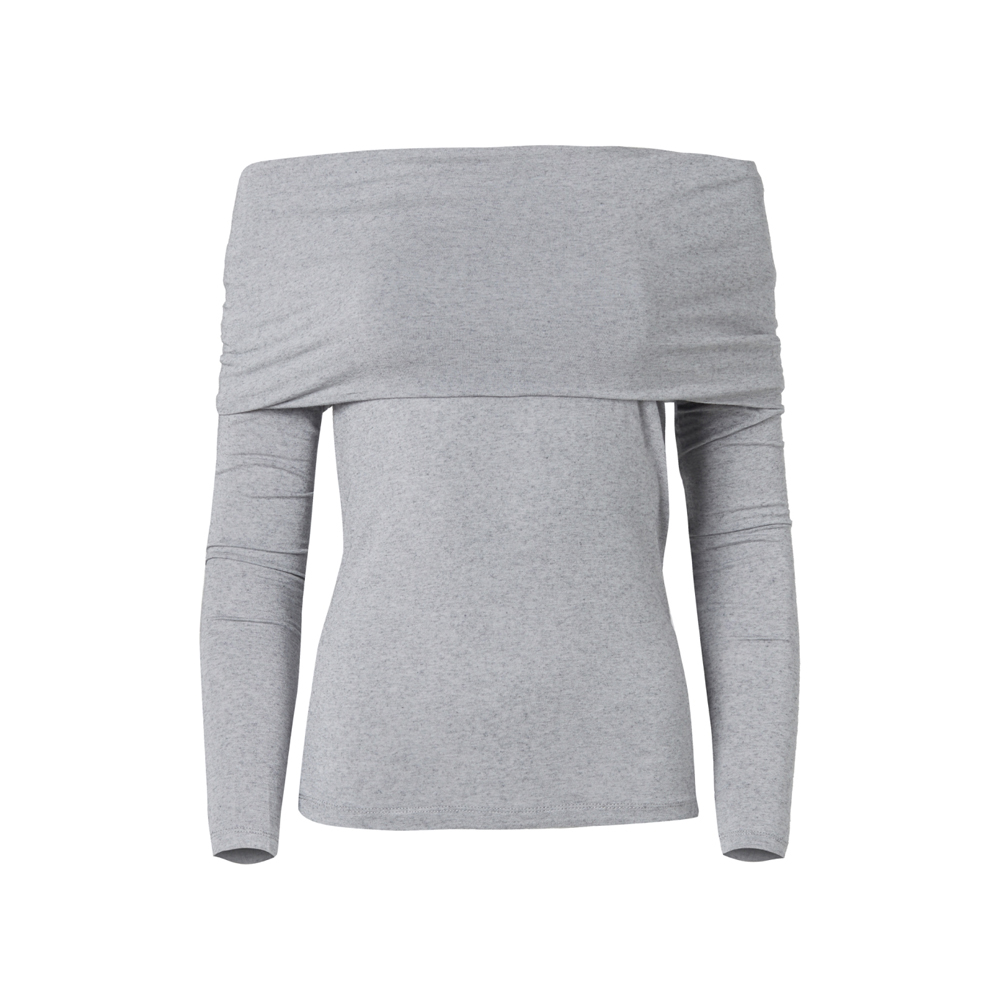 STEFANIA FRANGISTA The Off Shoulder Top Grey Γυναικεία Μπλούζα  - Γκρι