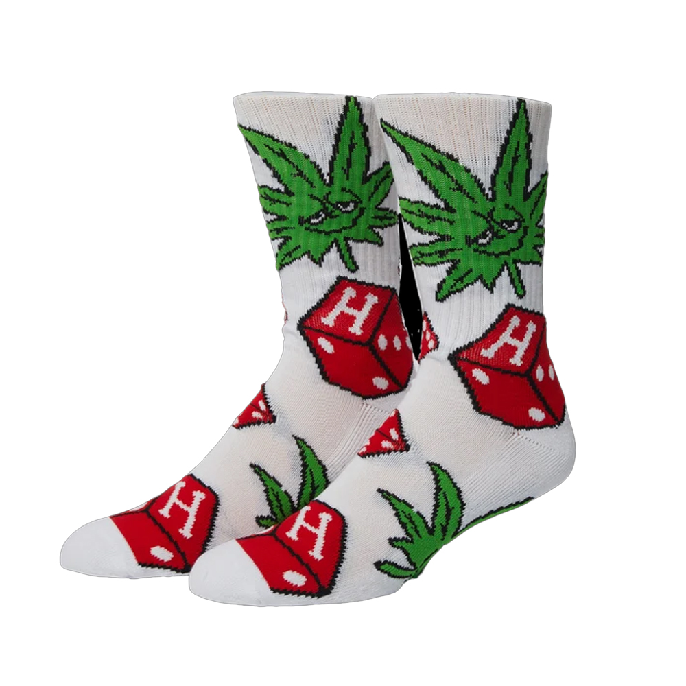 HUF Dice Buddy Crew  Unisex Κάλτσες - Λευκό