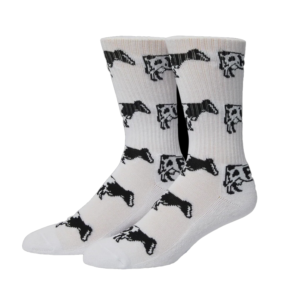 HUF Moo Crew Unisex Κάλτσες - Λευκό