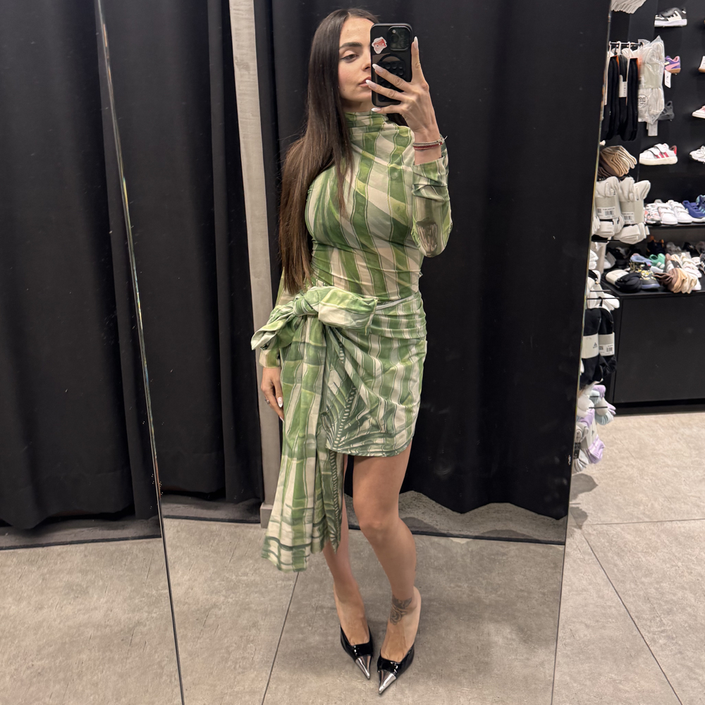 MILKWHITE Printed Bow Wrap Skirt Γυναικεία Φούστα Μίνι - 5