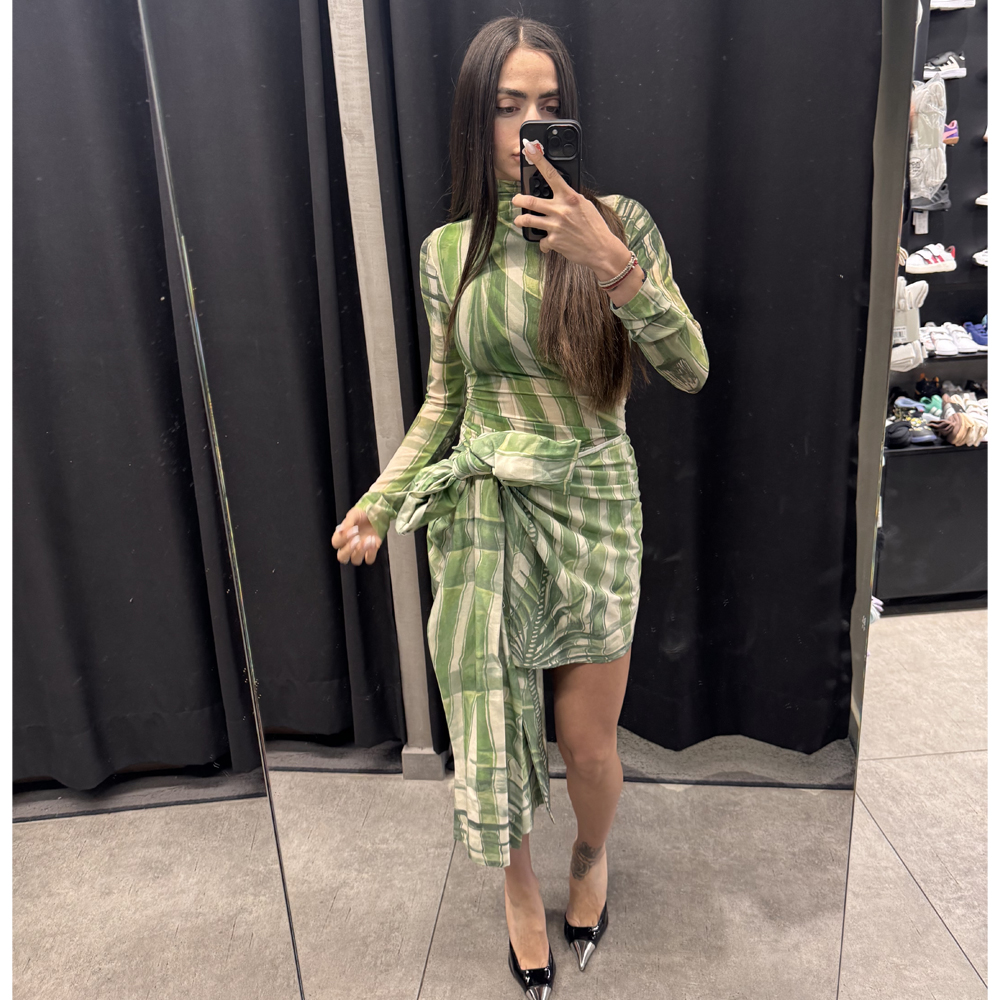 MILKWHITE Printed Bow Wrap Skirt Γυναικεία Φούστα Μίνι - 4