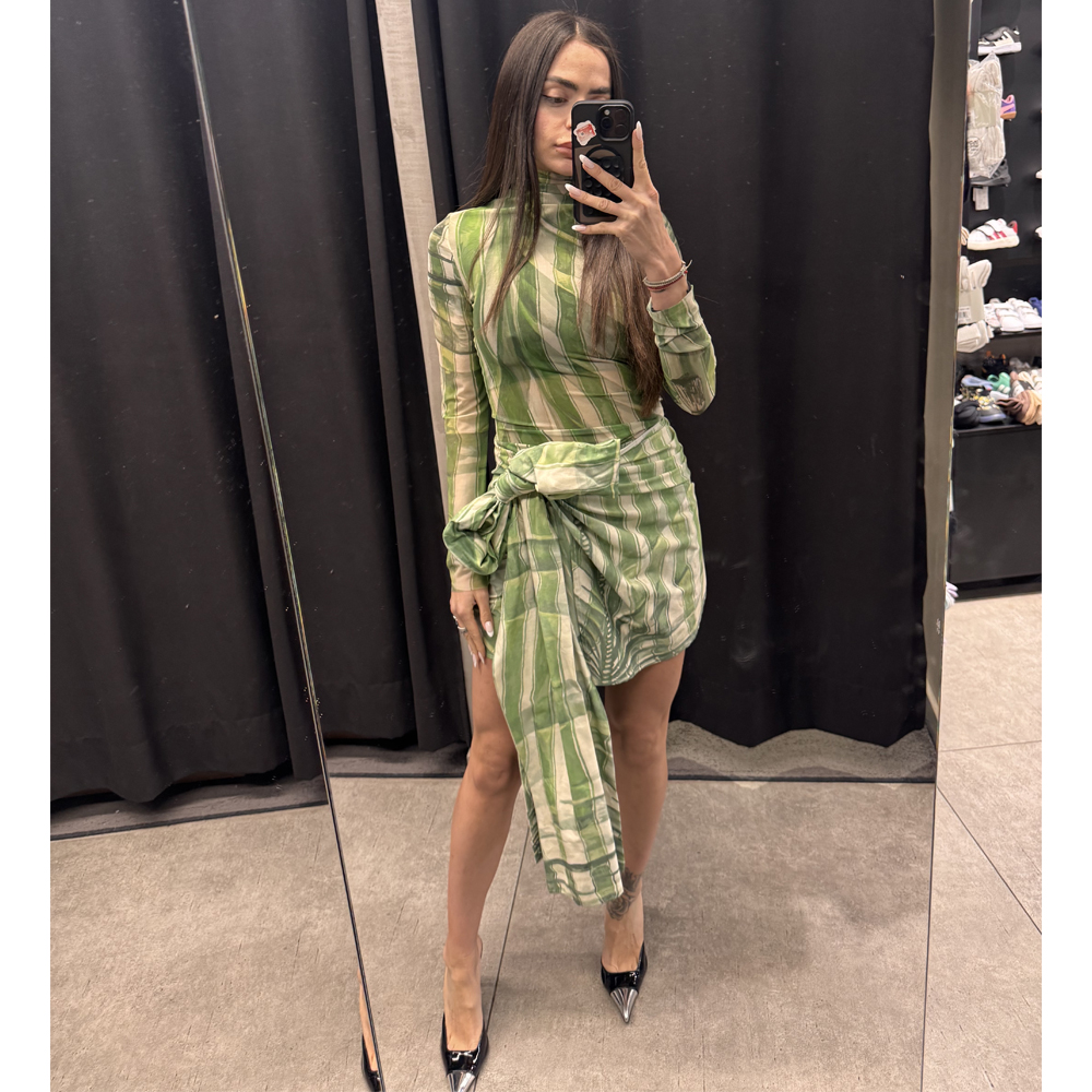 MILKWHITE Printed Bow Wrap Skirt Γυναικεία Φούστα Μίνι - 3