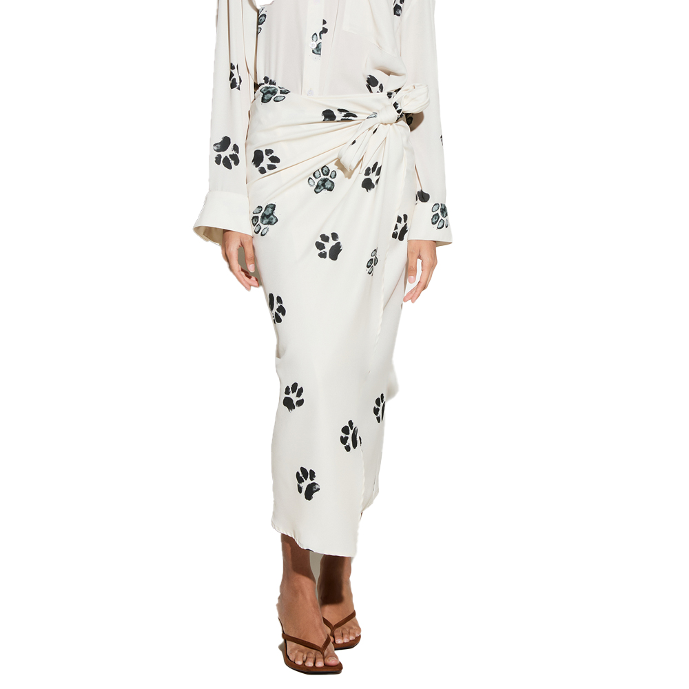 MILKWHITE Print  Wrap Skirt  Γυναικεία Φούστα - Μπεζ
