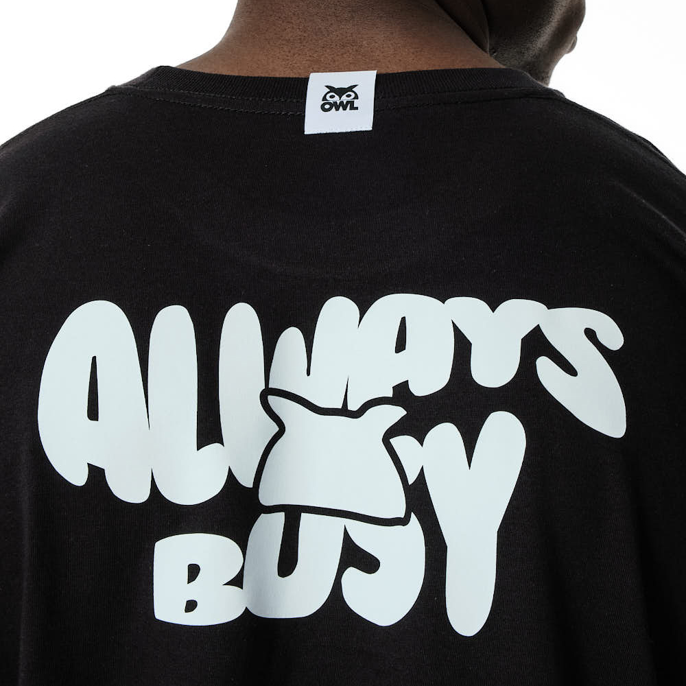 OWL T-shirt Black Always Busy Unisex T-Shirt - 5