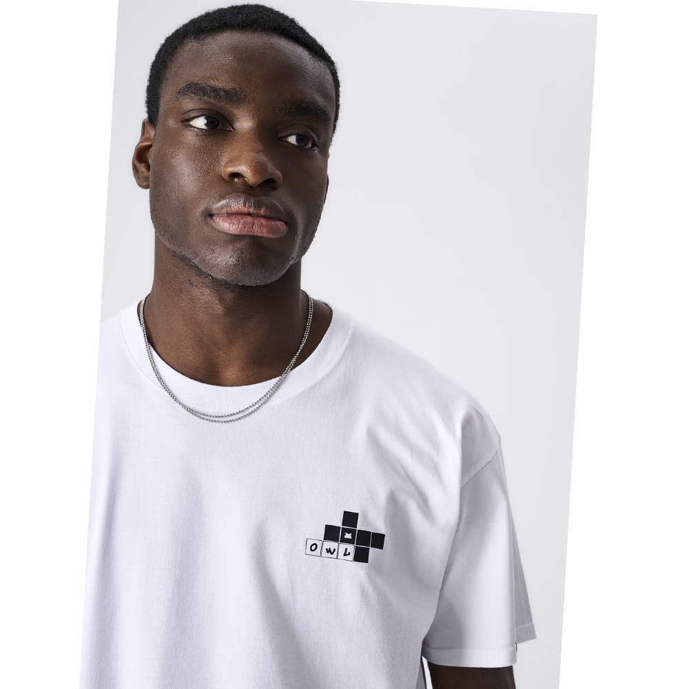 OWL T-Shirt White Owl Crossword Ανδρική Μπλούζα  - 3