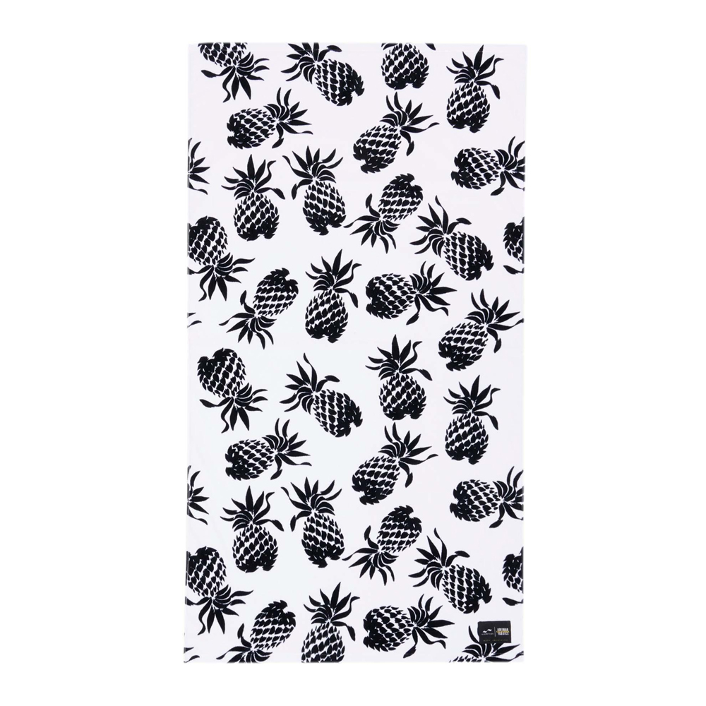 SLOWTIDE Pineapps - Cream Towel Πετσέτα Θαλάσσης - Λευκό-Μαύρο