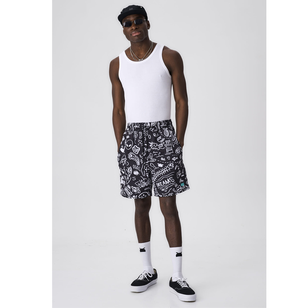 OWL Swimwear Black Pikie Pattern Ανδρικό Μαγιό - Μαύρο-Λευκό