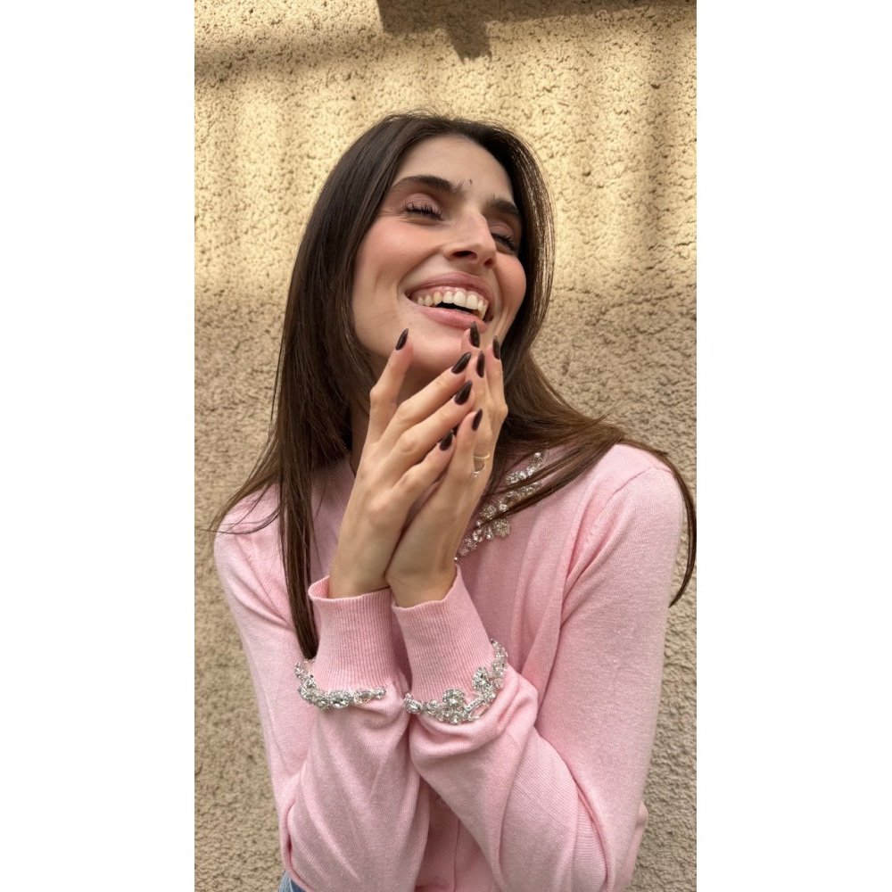 MILKWHITE Cardigan With Rhinestones Γυναικεία Ζακέτα Με Κρύσταλλα - 3