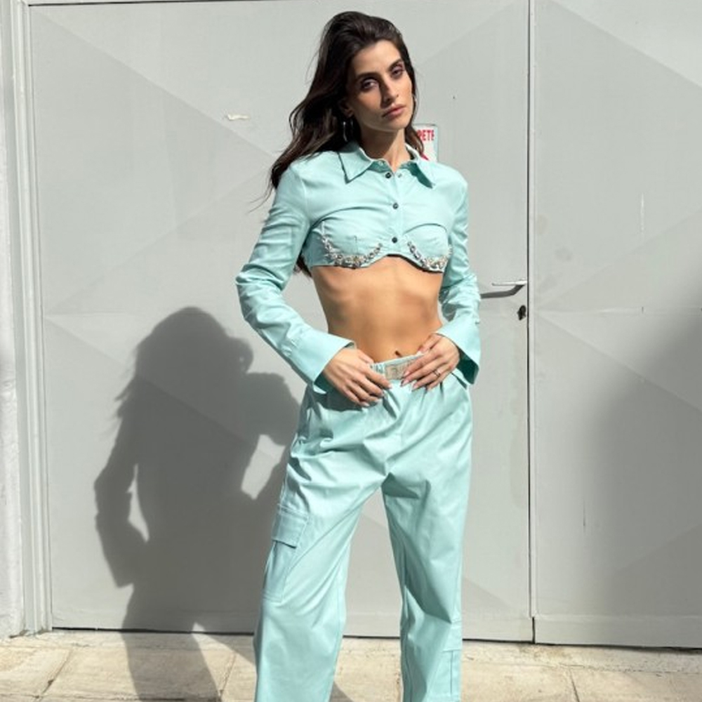 MILKWHITE Γυναικείο Πουκάμισο Με Κρύσταλλα  - 4