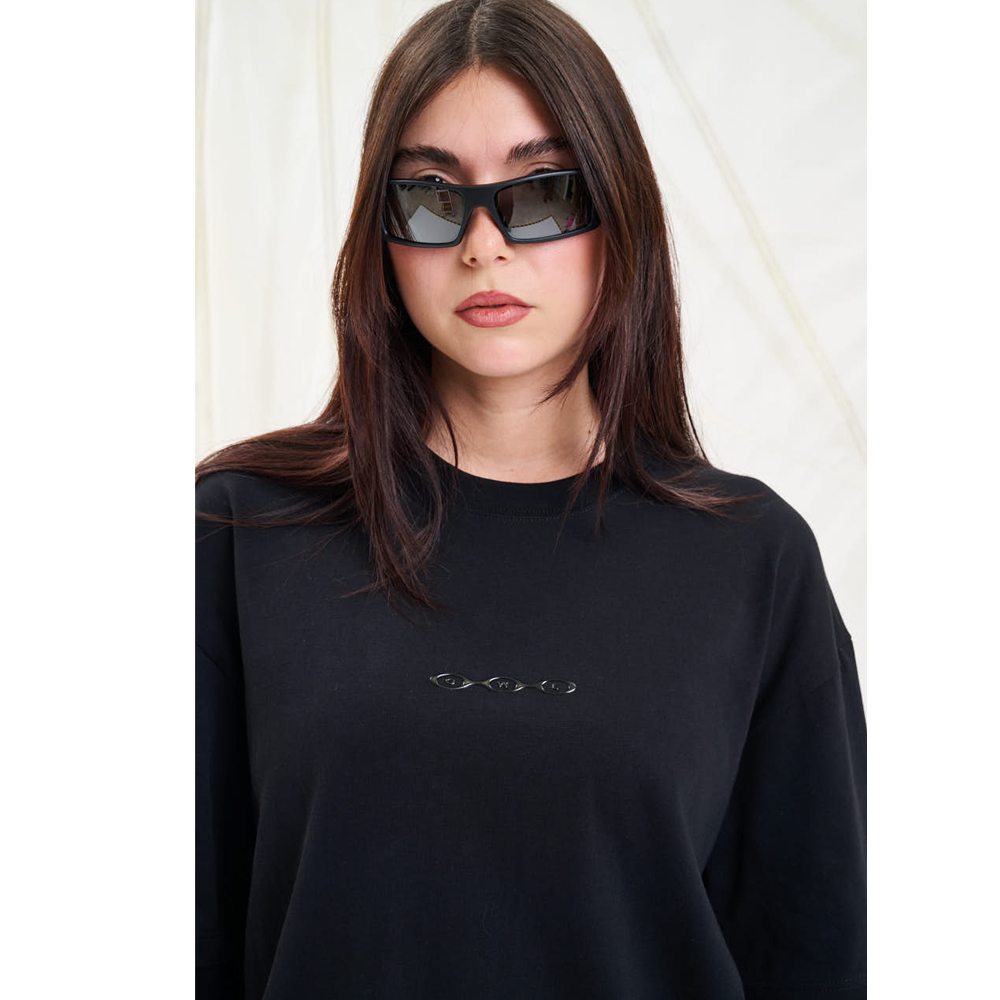 OWL Black Double Layered LS  Unisex Μακρυμάνικη Μπλούζα - 4
