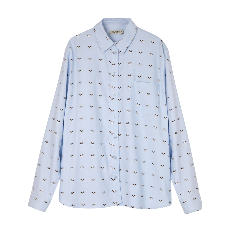 MILKWHITE Overshised Shirt Γυναικείο Πουκάμισο - Γαλάζιο