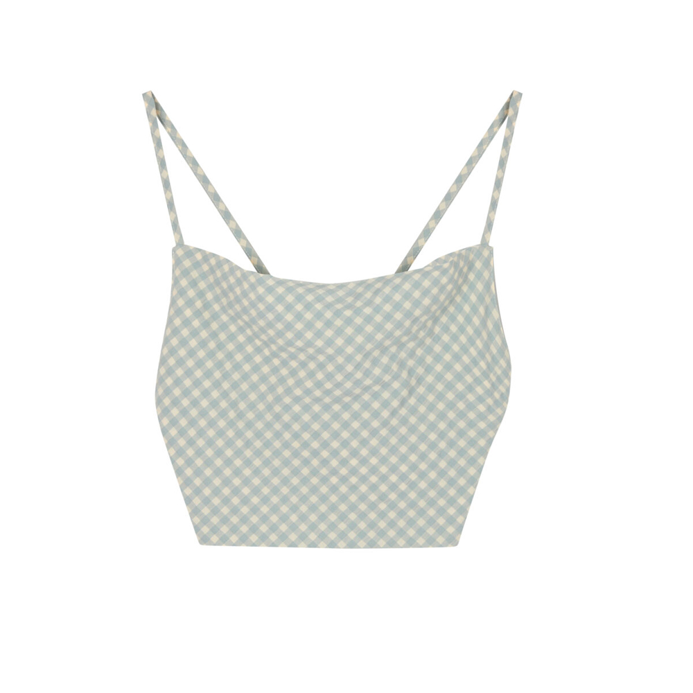 MILKWHITE Square Top Γυναικείο Crop  - Γαλάζιο