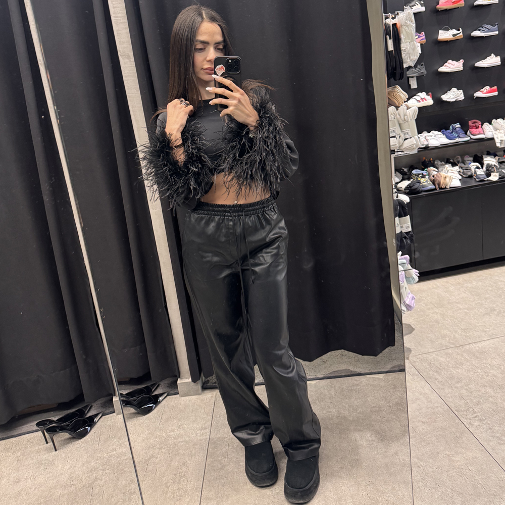 MILKWHITE Cardigan With Feathers Γυναικεία Ζακέτα Με Πούπουλα - 3