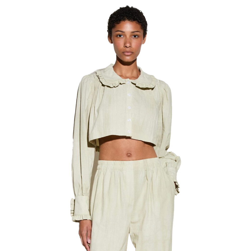 MILKWHITE Crop T-Shirt  Γυναικείο Πουκάμισο - Πράσινο
