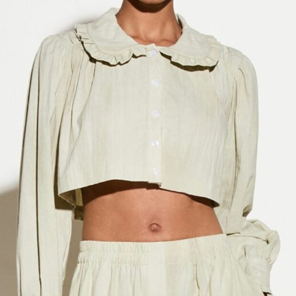 MILKWHITE Crop T-Shirt  Γυναικείο Πουκάμισο - 3