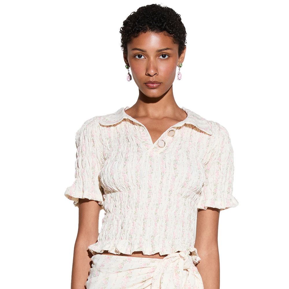 MILKWHITE Polo Top Γυναικεία Μπλούζα Πόλο - Ροζ