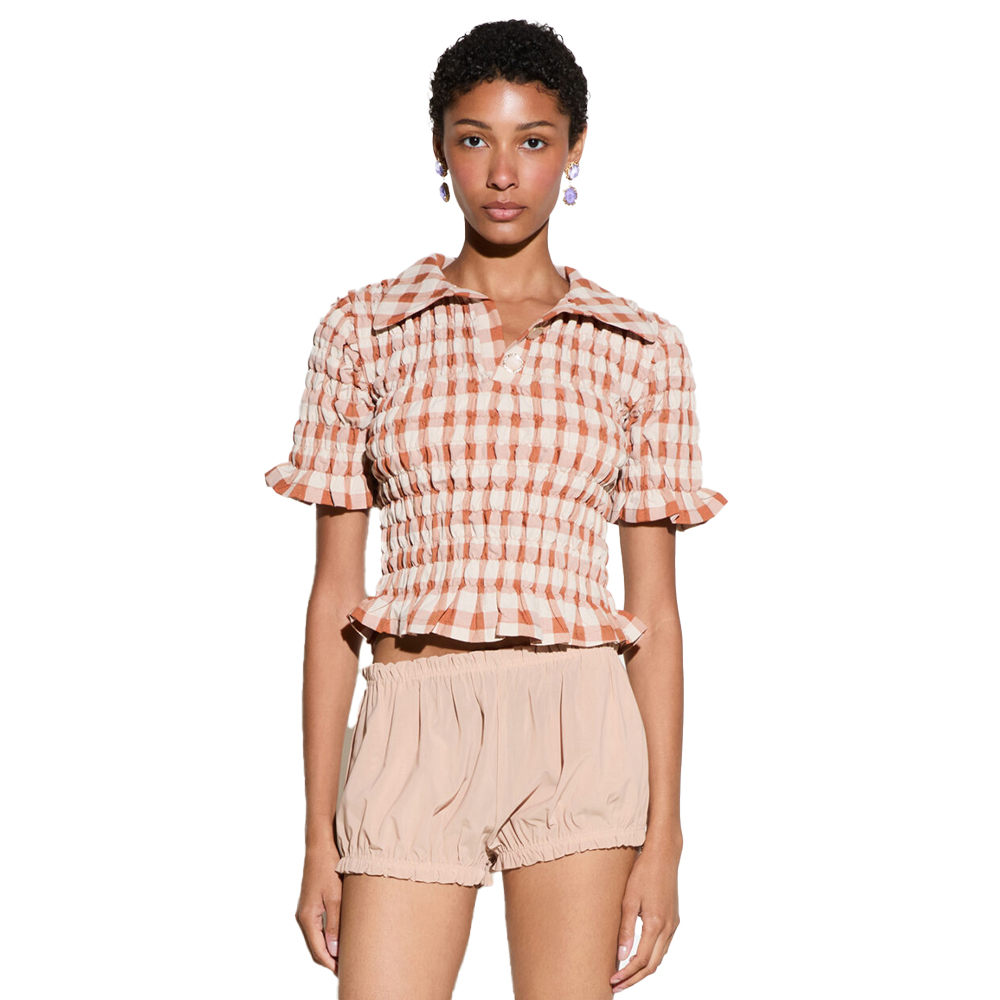 MILKWHITE Polo Top Γυναικεία Μπλούζα Πόλο - Καφέ