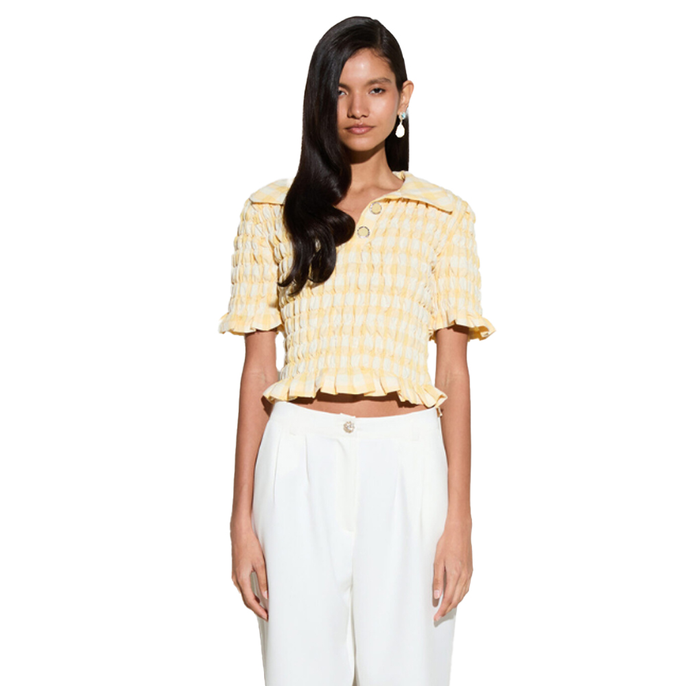 MILKWHITE Polo Top Γυναικεία Μπλούζα Πόλο - Κίτρινο