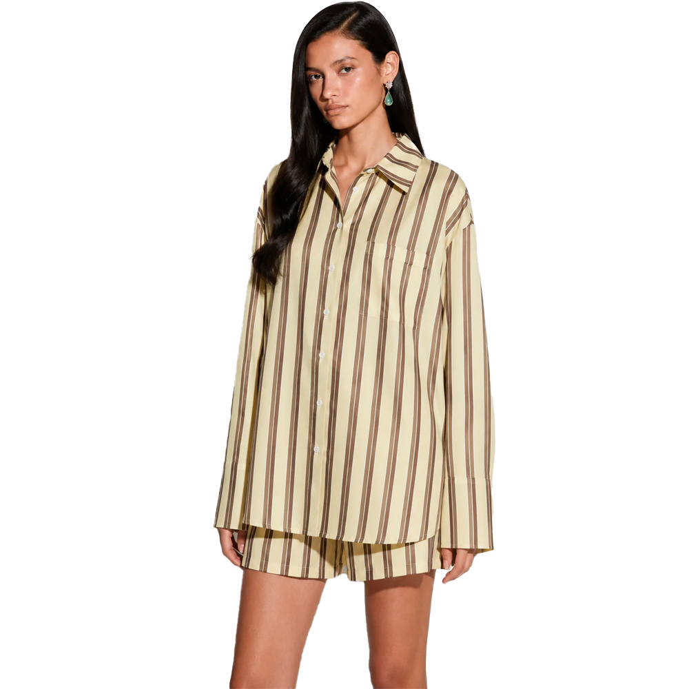 MILKWHITE Oversized Shirt Γυναικείο Πουκάμισο - Κίτρινο