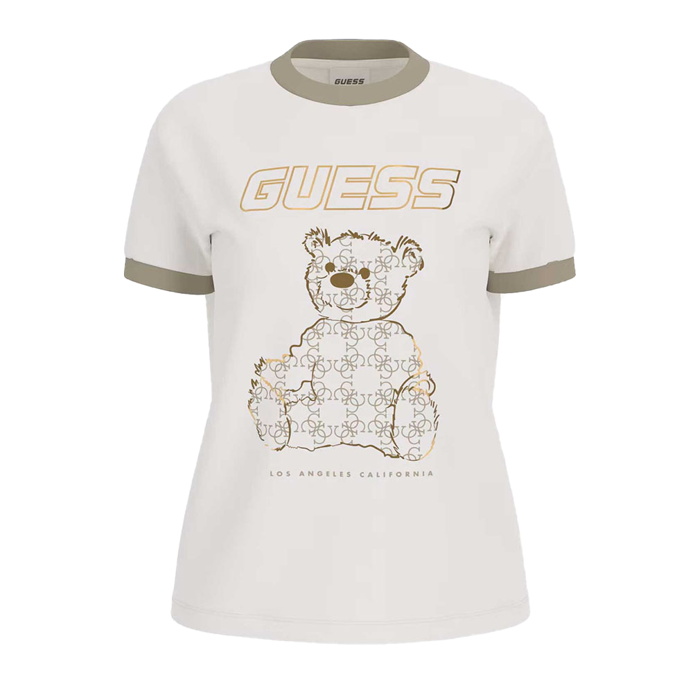 GUESS Midge Logo Bear ShortSleeve Tee Γυναικείο T-Shirt - Λευκό