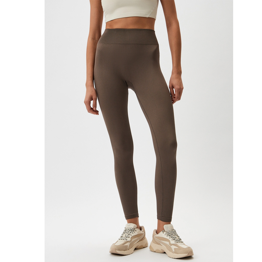 GUESS Sara Rib-Seamless Leggings 4/4 Γυναικείο Κολάν - Καφέ