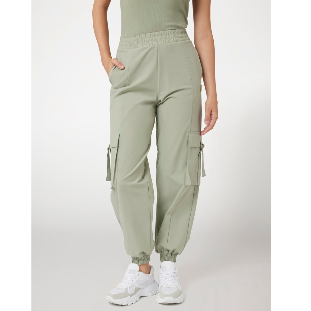 GUESS Aurlie Cargo Pants Γυναικείο Παντελόνι cargo με κανονική μέση - Πράσινο