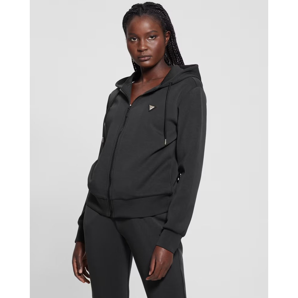 GUESS Olympe Full Zip Hoodie Sweater Γυναικεία Ζακέτα - Μαύρο