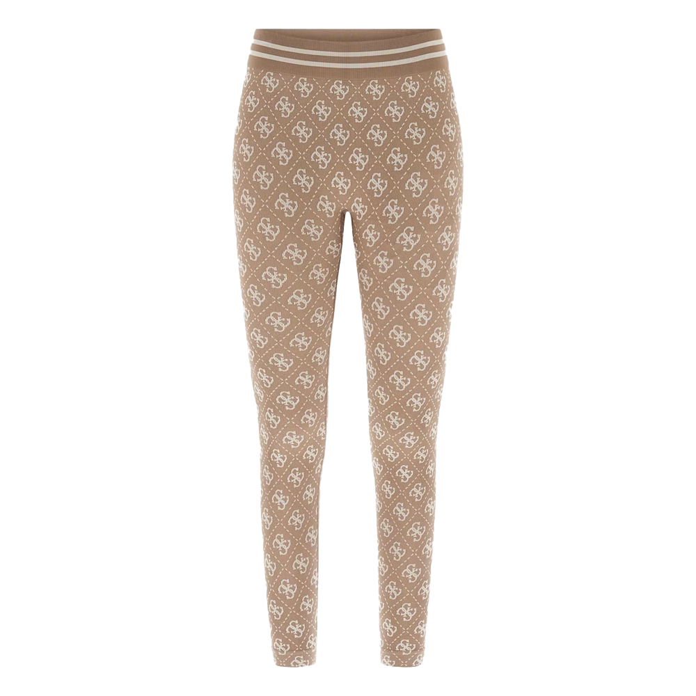 GUESS 4G Rhombus Seamless Leggings Γυναικείο Κολάν - Καφέ