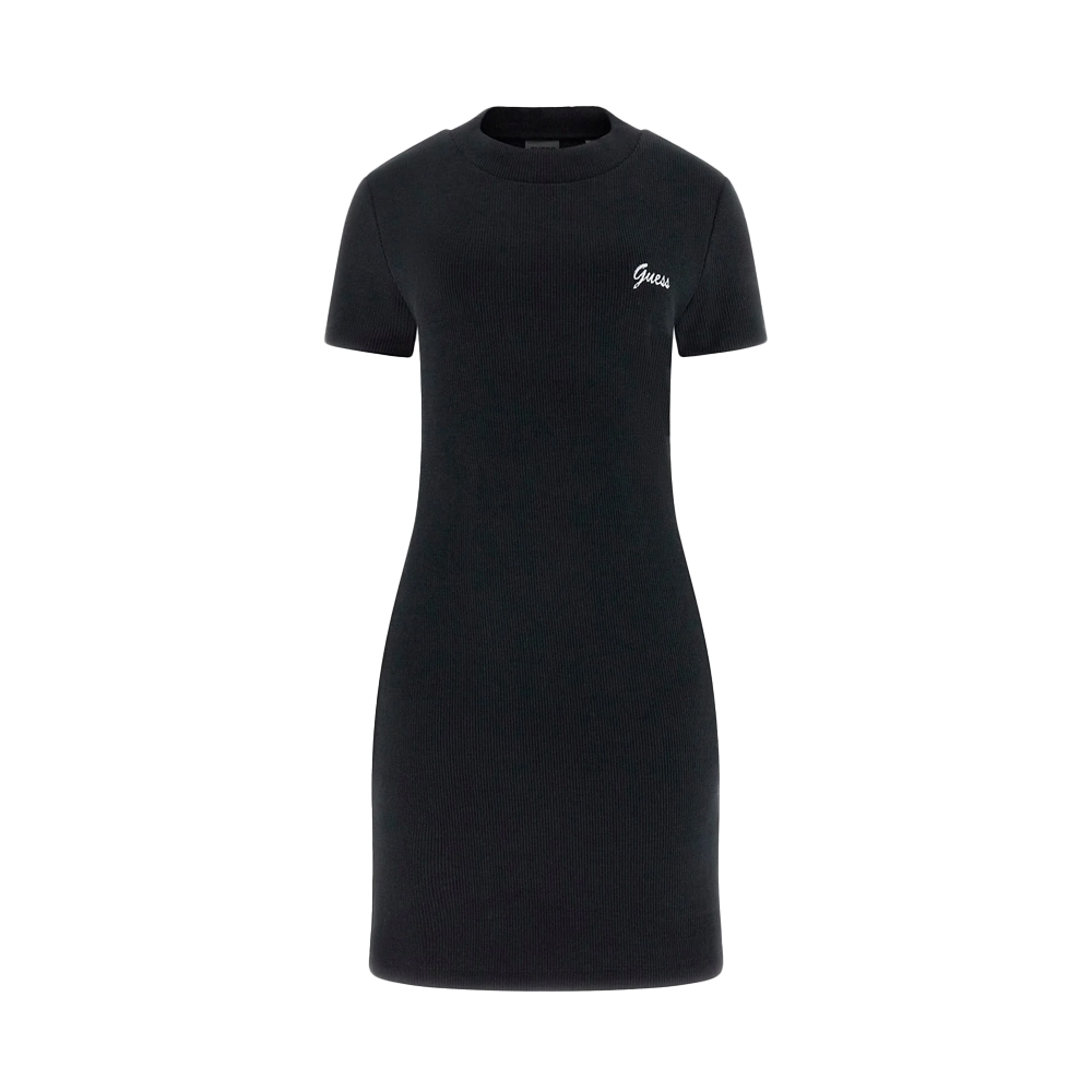 GUESS Paulina Velvet-Rib Dress Γυναικείο Φόρεμα Μίνι - Μαύρο