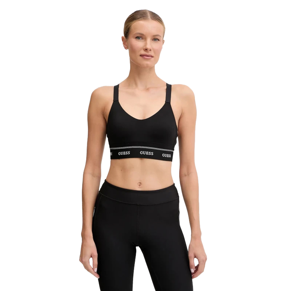 GUESS Alba Active Bra Fix Cup Γυναικείο Μπουστάκι - Μαύρο
