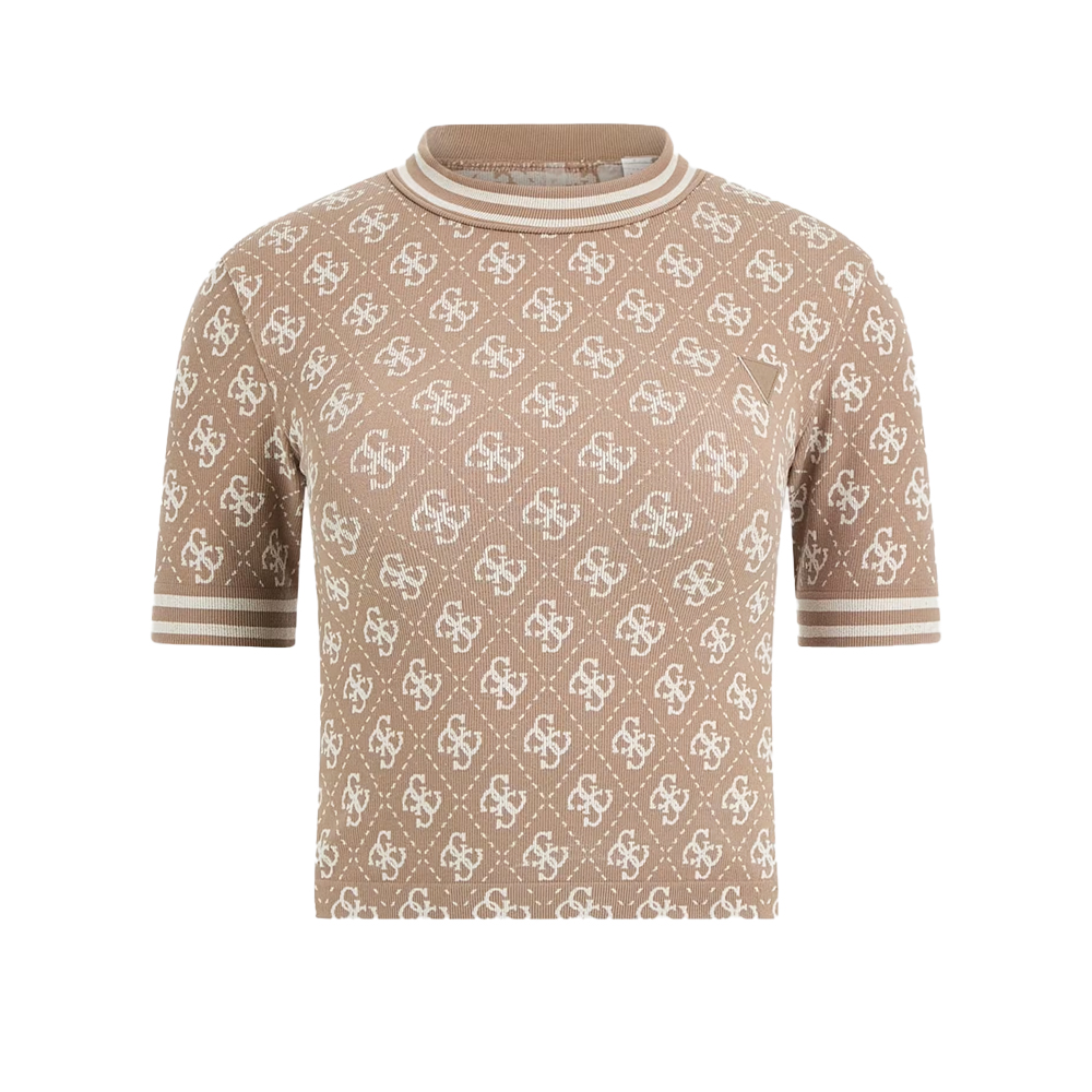 GUESS 4G Rhombus Seamless Top Γυναικείο Τοπ - Καφέ