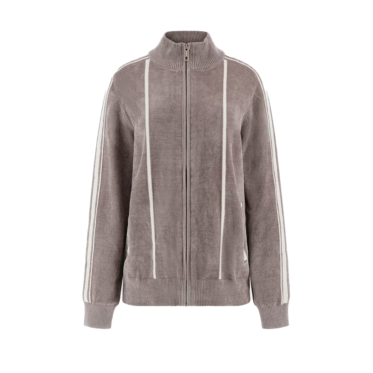 GUESS Emilia Chenille Wide Zipped Sweatshirt Γυναικεία Ζακέτα - Καφέ