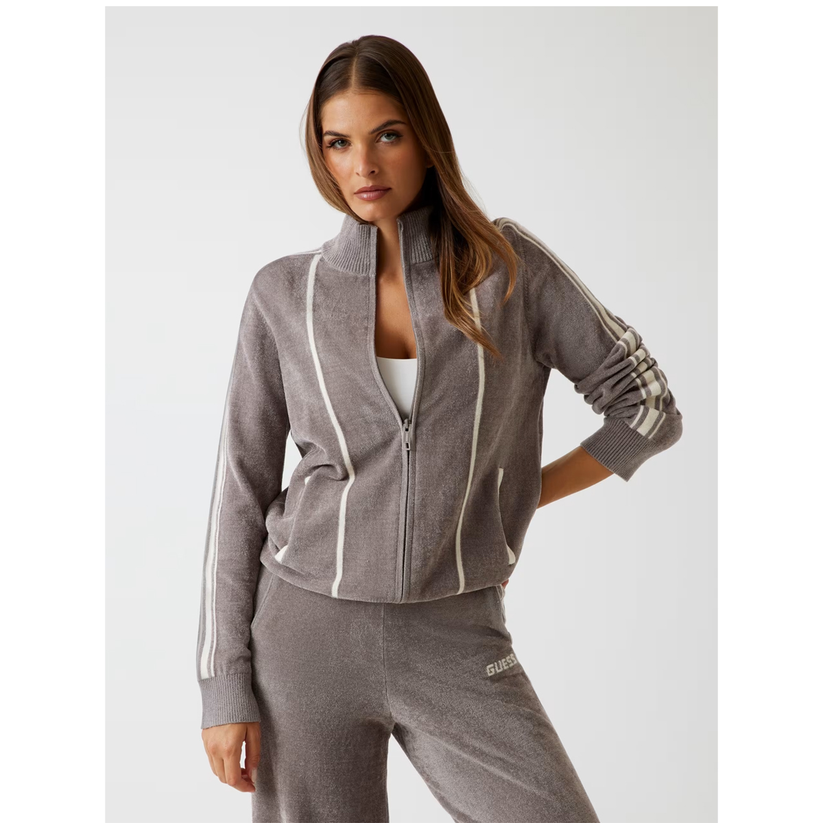 GUESS Emilia Chenille Wide Zipped Sweatshirt Γυναικεία Ζακέτα - 2