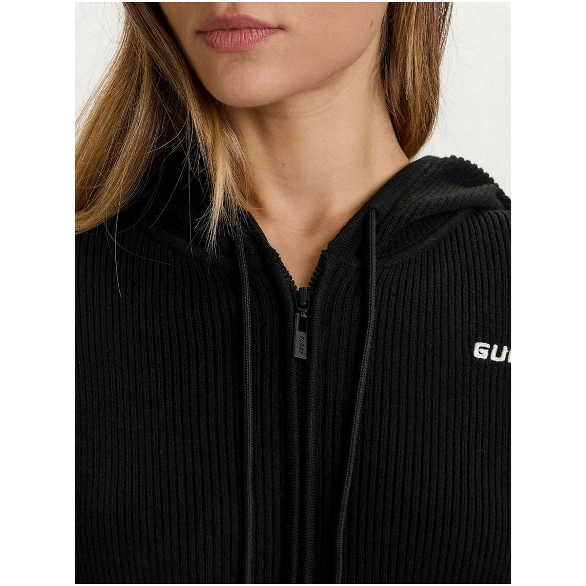GUESS Flaminia Ribbed Hoodie Zipped Γυναικεία Πλεκτή Ζακέτα με κουκούλα - 4