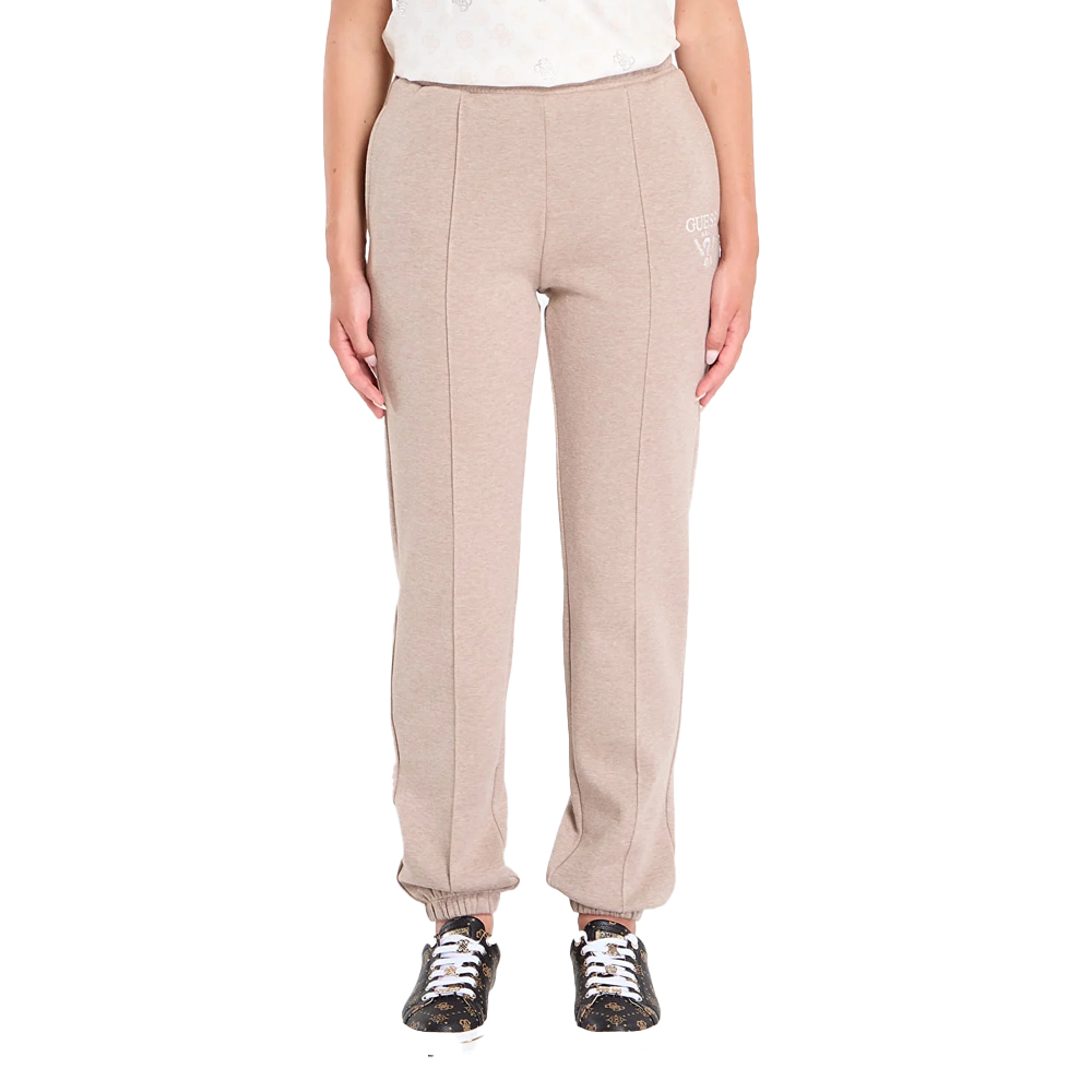 GUESS Roberta Cuff Long Pants Γυναικείο Παντελόνι Φόρμας - Μπεζ
