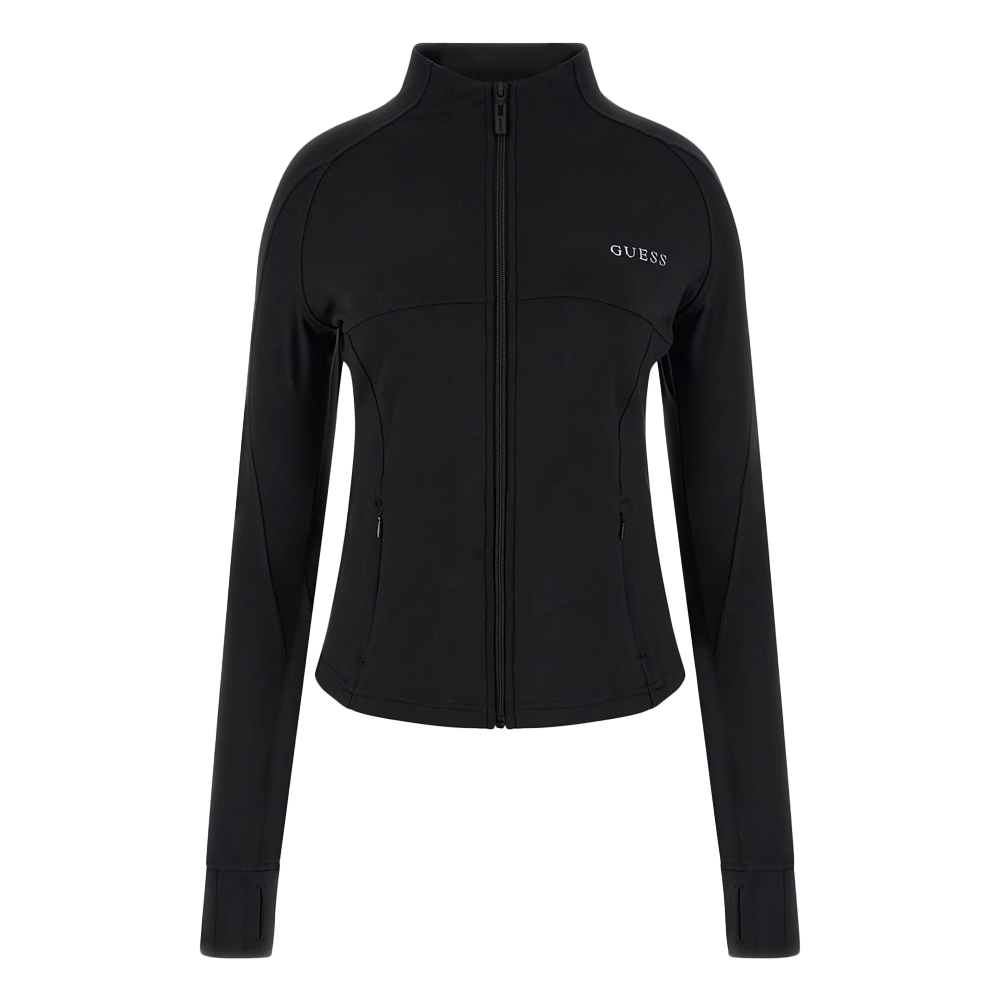 GUESS Margot Long Sleeve Zip  Active Top Γυναικεία Ζακέτα - Μαύρο