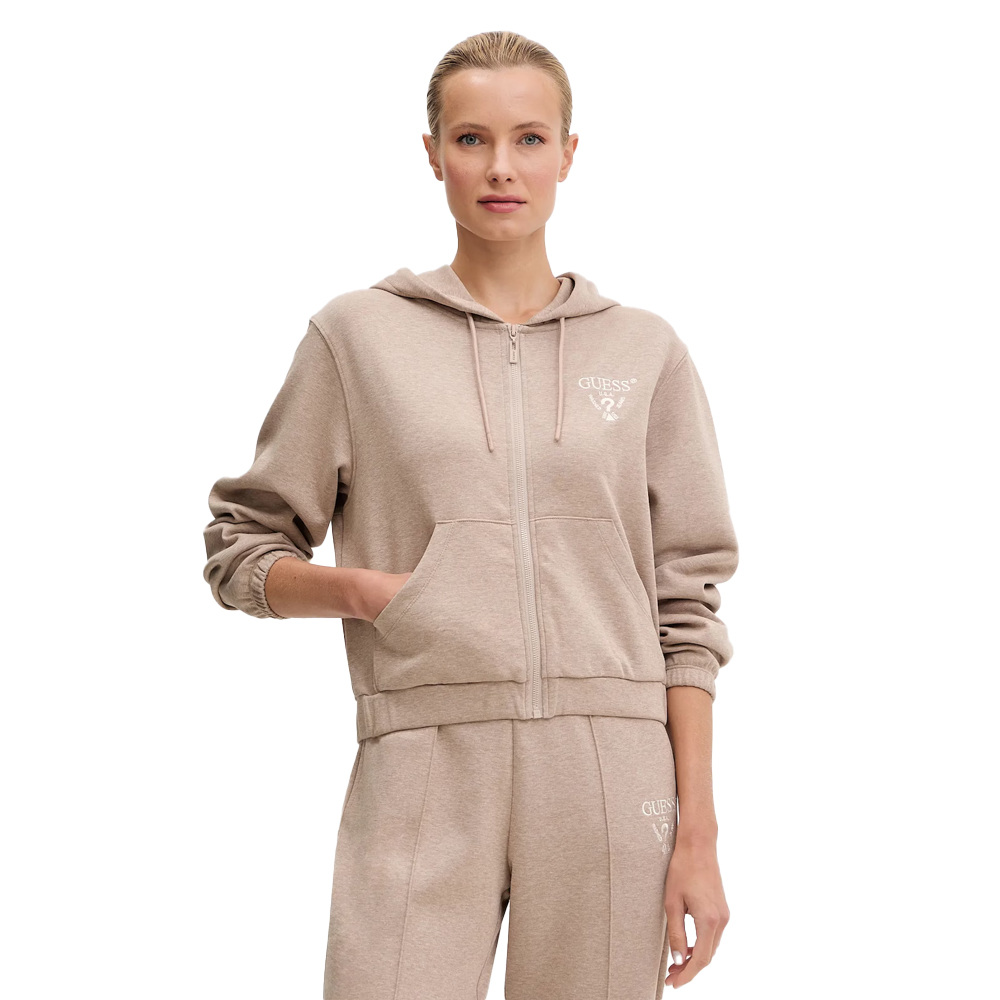 GUESS Roberta Full Zip Sweatshirt Γυναικεία Ζακέτα - Μπεζ