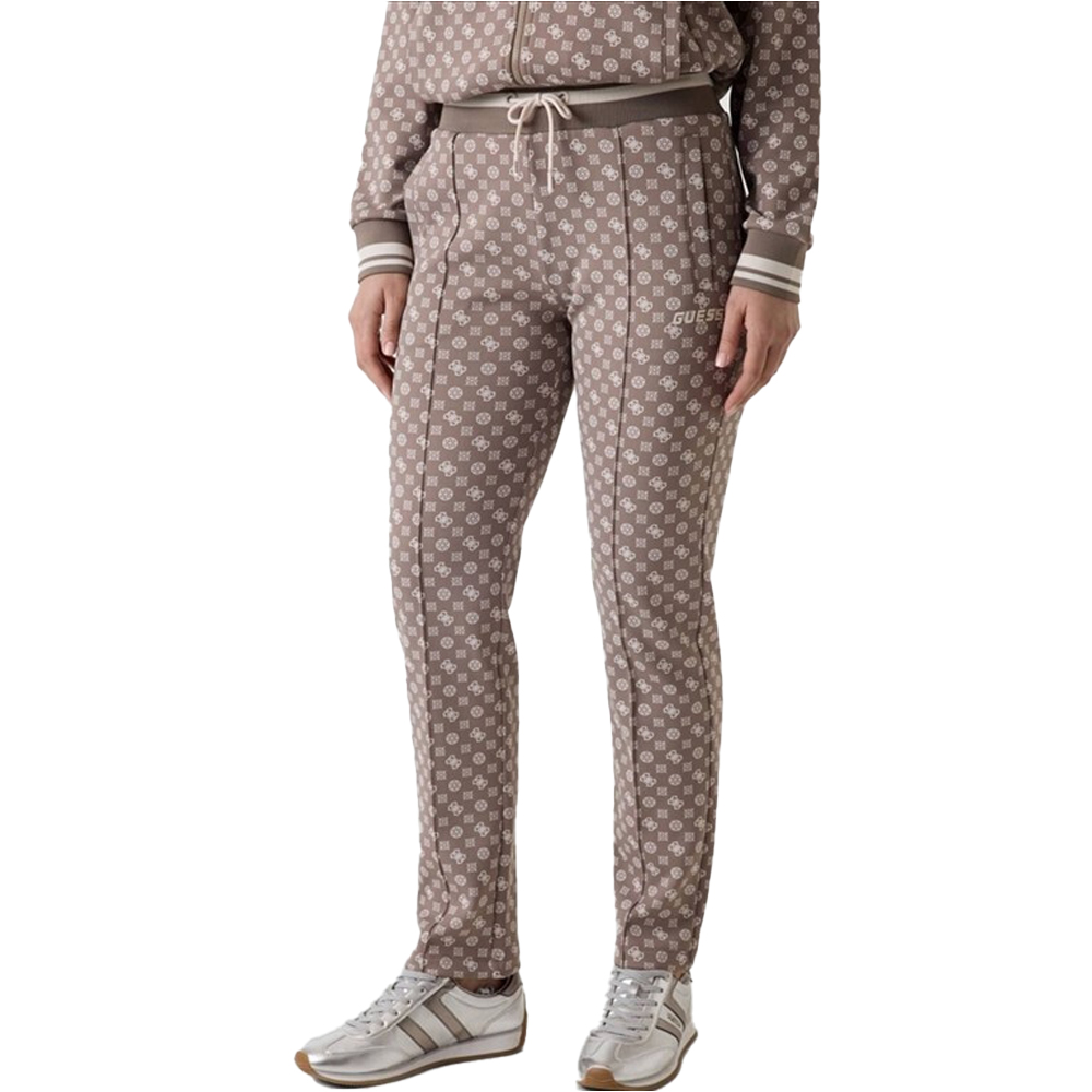 GUESS New Aggie Long Pant Γυναικείο Παντελόνι Φόρμας - Καφέ